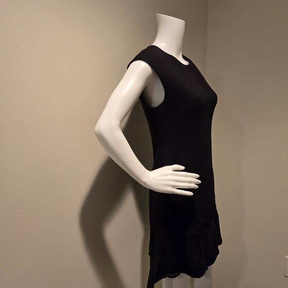 Rebecca Taylor Stacy Contrast Skirt Dress Black 6 - Picture 5 of 6